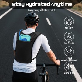 LED Running Vest with Water Bladder for Men Women, Lightweight Adjustable Hydration Backpack, Breathable Hydration Vest for Cycling, Marathon & Running
