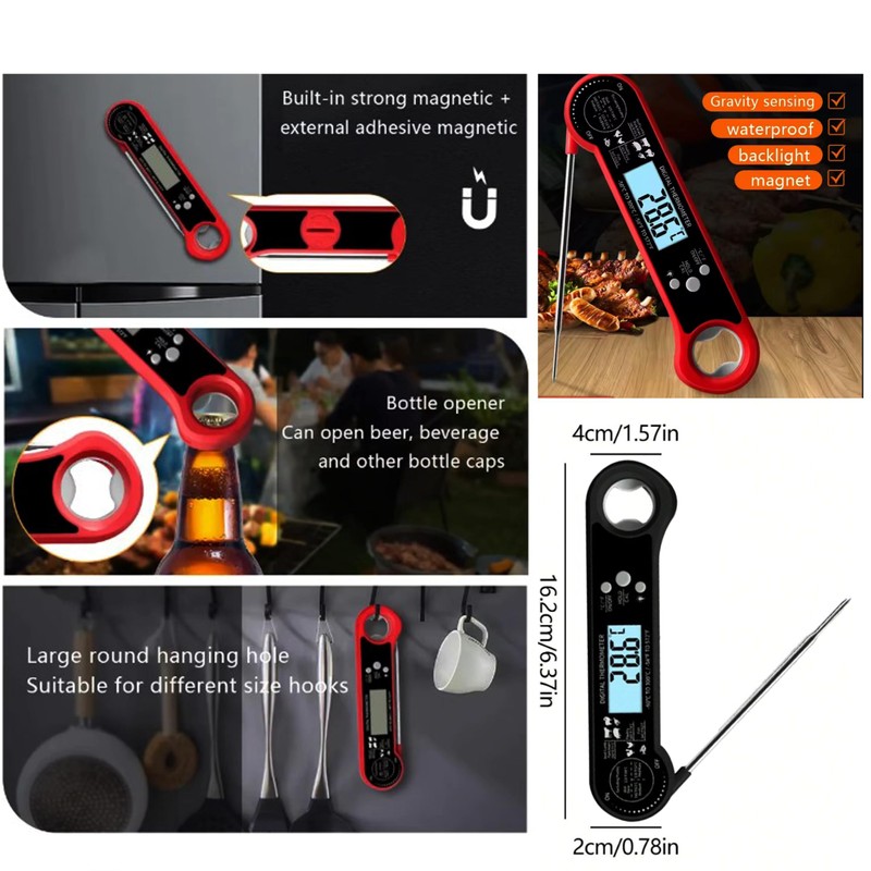 JOLLY GADGETS Instant Read Digital Meat Thermometer – Waterproof, Fast