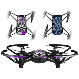 Skin Decal Wrap 2 Pack for DJI Ryze Tello Drone Purple Princess Skull Drone NOT Included