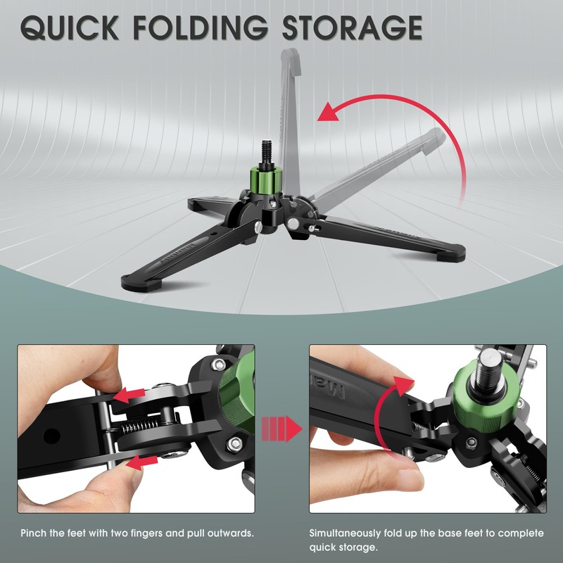 Manbily M-2 Mini Tripod Base for Monopod 3/8 inch Screw