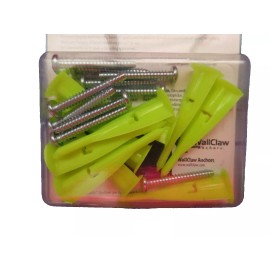 WallClaw Wall Claw Hammer In Drywall Anchors 125 LBS Pack of 10 Plugs & Screws mount hang