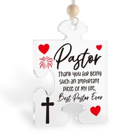 Thank You Pastor Gifts from Kid Acrylic Puzzle Plaque for Pastor Appreciation Ornament Gifts for Pastor Anniversary Ornament Decorations for Pastor Unique Birthday Gifts for Pastor,WPIN18