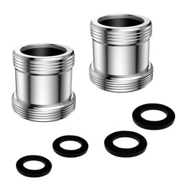 EXIN DEHCEN Pack of 2 Double Thread Adapter M22 to M24, Tap Adapter Male Thread Tap Aerator Connector Suitable with Rubber Seal for Kitchen Taps, Water Filter
