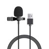 QQM USB Lavalier Microphone, Plug & Play Clip-On Lapel Mic
