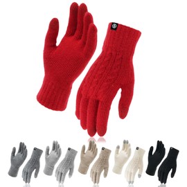 MA COWCF Winter Gloves for Women Men Thermal Knit Elastic Soft Warm Touch Screen Comfortable for Outdoor Cold Weather