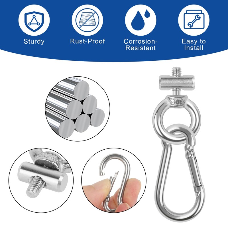 GOWTX 8Pcs Awning Rail Stoppers, 6mm M4 Lifting Eye Nut