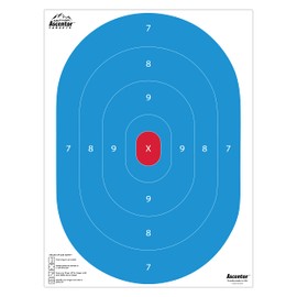 Ascentor Recruit Shooting Target - Single Zone - Large Size 18 x 24 - Pack of 25 - Blue