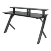 OSP Home Furnishings Area51 Battlestation Gaming Desk with LED Lights,