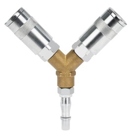 Noosverl 1/4" BSP Airline Hose Connectors 3 Way Quick Release Connectors Y Splitter Airline Coupling 1/4" BSP Air Line Fittings Male/Female Thread Quick Release Coupler for Air Lines Compressors