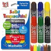 Kwik Stix Solid Tempera Paint Sticks, 6 Classic Colors, Washable