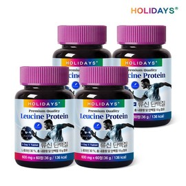Holidays Leucine Protein Tablets 60 Tablets, 4 Bottles (Total 8-Month Supply) / 홀리데이즈 류신 단백질 타블렛 60정 4병 (총 8개월분)