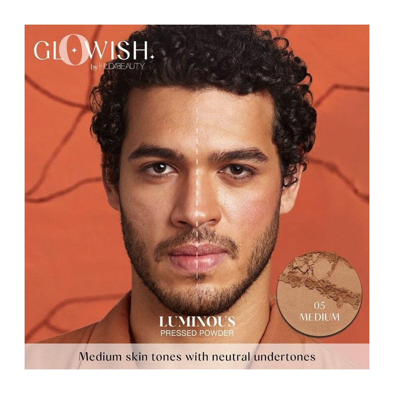 HUDA BEAUTY GloWish Lightweight Blurring Pressed Powder 05 Medium