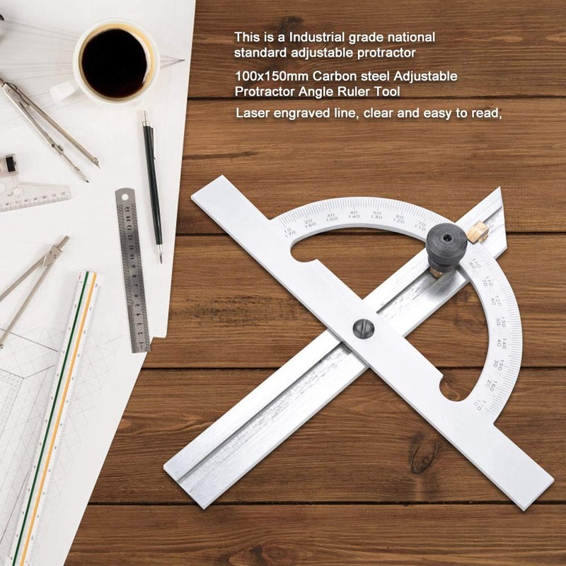 Protractor Angle Ruler,Universal Carbon Steel Digital Bevel Protractor,Adjustable Protractor,Angle Measurement