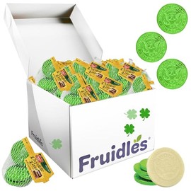 St. Patrick's White Milk Chocolate Coins in Mesh Bags, Green Foil Half-Dollar Design, Dairy Milk Chocolate, Kosher (48 Mesh Bags)