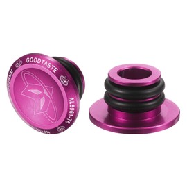 sourcing map Bar End Plugs Aluminum Handlebar End Caps Bike Plugs 0.57oz with Matching Rings for MTB Road BMX Fixed Gear Bike, Pink
