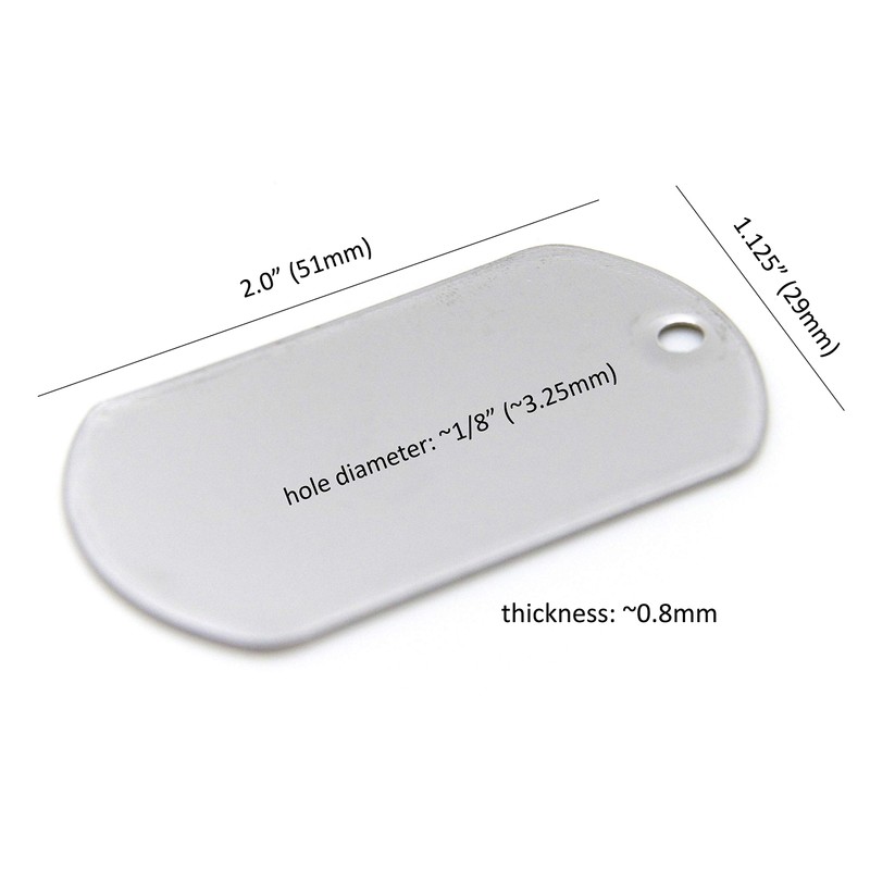 100 Pack Blank Stainless Steel Dog Tags – Military Spec