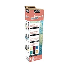 Pébéo Fantasy Prisme Starter Set - Colours with Fantastic Effects, Ideal for Jewellery Creations, Many Surfaces - 6 x 20 ml Colour Bottles White, Cherry Blossom, Caribbean Blue, Turquoise, Onyx, Old