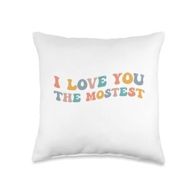I Love You The Mostest Romance Valentine's Day Couple V-Day Throw Pillow