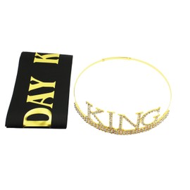 Speed mao Men's Birthday Happy Birthday Crown King Birthday Sash Dress Up Birthday Decoration Crystal 21 Years Old