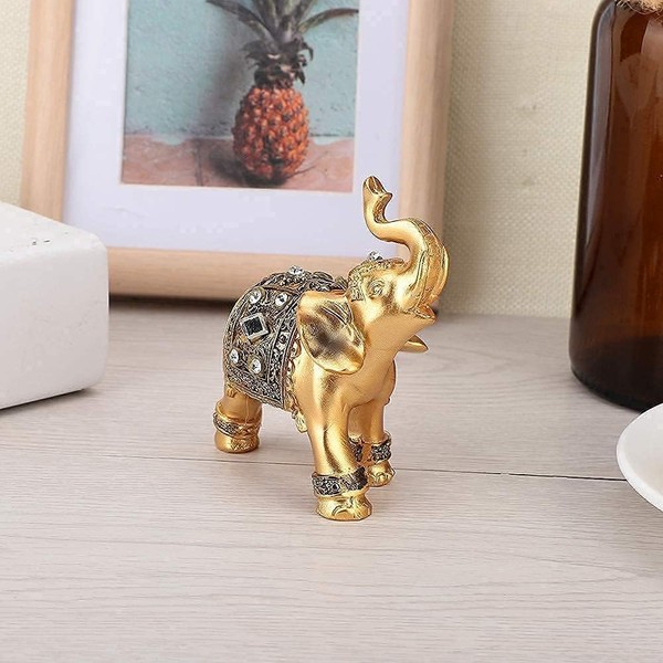 Golden Elephant Statues, Elephant Figurines Good Luck Elephant Statue Elephant