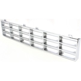 Compatible with DODGE FULL SIZE P/U 81-85 GRILLE INSERT, Chrome, Plastic