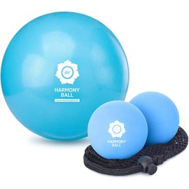 2 x Fascia Balls (Natural Rubber 7.2 cm) + 1 x Exercise Ball (Soft 23 cm) - Economy Set for Massaging and Relaxing Muscles and Fascia