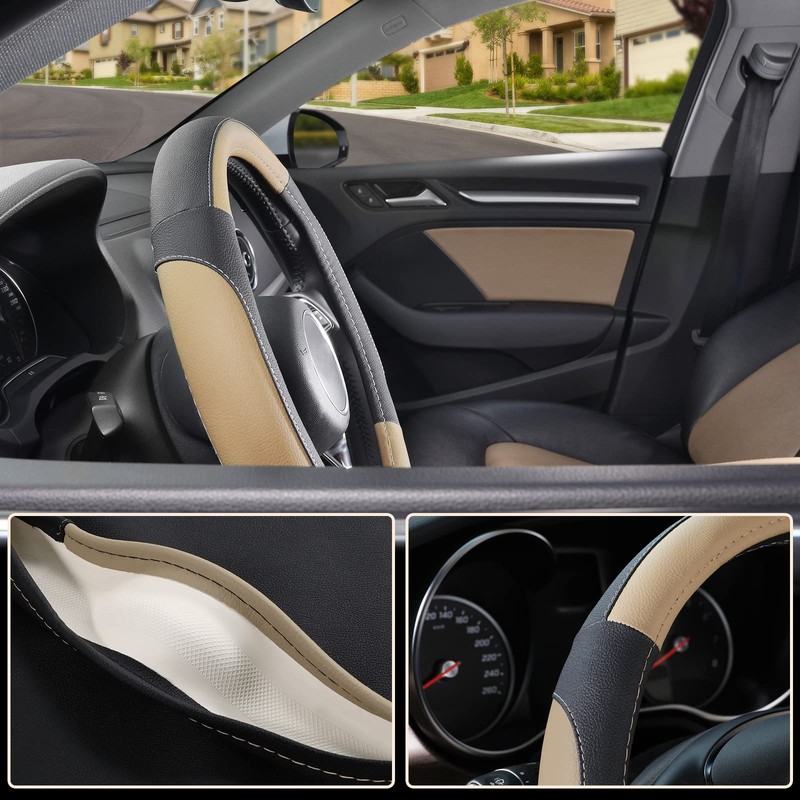 SEG Direct Car Steering Wheel Cover for Prius Civic 14-14.25