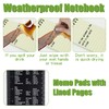 OT-NVWOZR Waterproof Pocket Notebooks with Pens, 3x5 Mini Notepad All