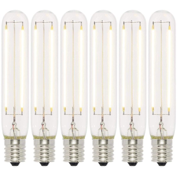 Led Tube Light, Long Light Bulb, Dimmable led Tube, Vintage led Lighting, 4 Watt (40 Watt Equivalent), 120 Volt, T6.5 Dimmable Clear Filament LED Light Bulb 2700K Clear E17 (Intermediate) Base