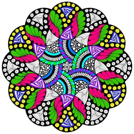 Stuff2Color 'Awaken' Fuzzy Velvet Mandala - 20x20 Inches