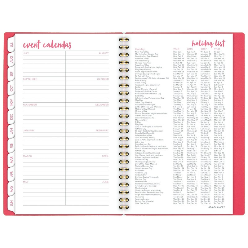 AT-A-GLANCE Planificador académico semanal/mensual, julio 2018 junio 2019, 4-7/8" x