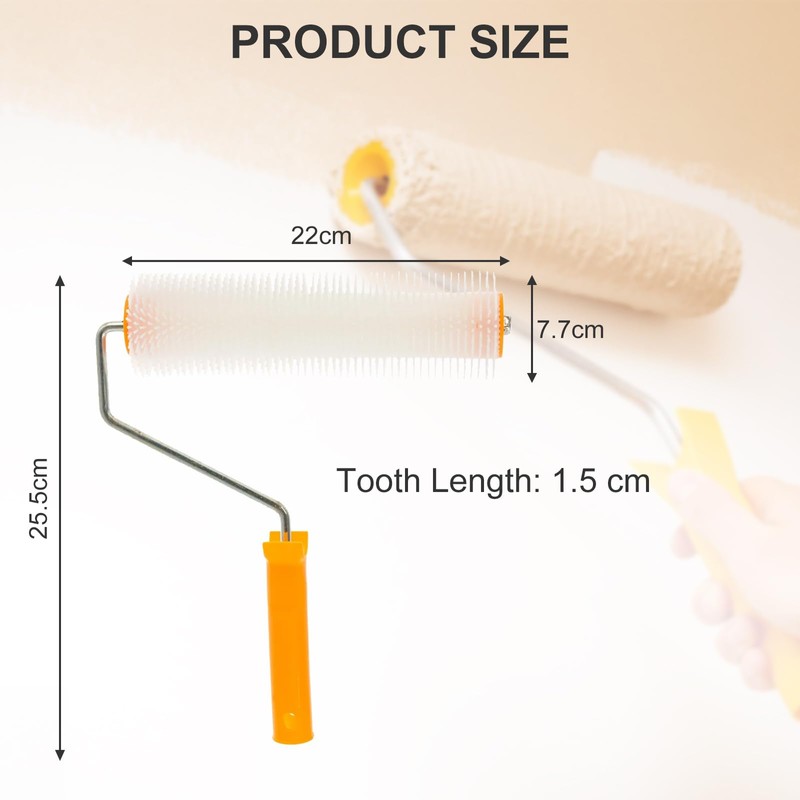 220mm Spiked Roller, Flooring Aeration Roller Self Levelling Tool, Roller