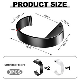 Rienan Handbag Holder for Table, Pack of 3, Non-Slip Bag Hooks, C Shaped Bag Holder, High-Strength Alloy for Handbag, Handbag Holder for Desk, Office, Restaurant (Black, White)