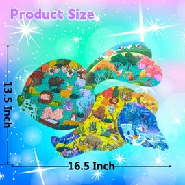 Puzzles for Kids Ages 4-6-8,120 Piece Jigsaw Puzzles Rabbit Shaped Learning Educational Toys Gifts for Boys Girl Age 4 5 6 8 Birthday Party Favors