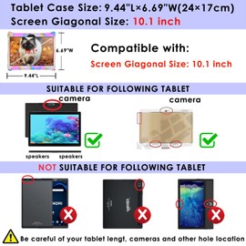 DETUOSI Case for YELLYOUTH 10.1 Tablet, Soft Silicone Lightweight Cover Compatible with Dragon Touch Notepad K10, ZONKO 10.1, Beyond Tab 10.1, Lectrus 10.1, [Stylus Pen & Strap], Orange Pink & Blue