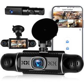 360°View 5 Channel Front and Rear Inside,3 Inch Dash Camera for Cars Car Camera with Infant Safety,APP Control,IR Night Vision,Loop Recording,G-Sensor,Parking Assistance,24H Parking Monitor