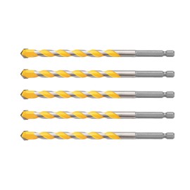 5 PCS 3/8 inch Masonry Drill Bit Set, Concrete Drill Bit Set, Carbide Drill Bit for Glass Ceramic Cement Tile Brick Plastic,6.3'' Long (3/8 inch)