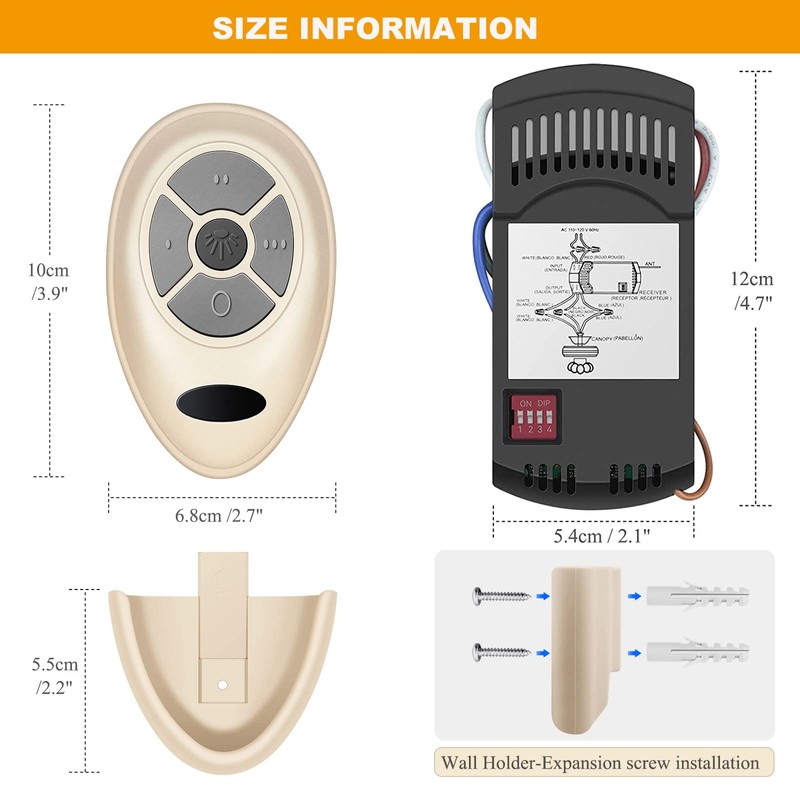 Universal Ceiling Fan Remote Control Kit Replacement for Hunter Allen+Roth