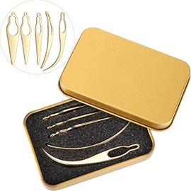 WILLBOND 5 Pcs Dreadlock Interlocking Tool for Locs with Metal Box Retighten Tool for Dreadlocks Interlocks Crochet Braiding Hair Tightening Maintaini