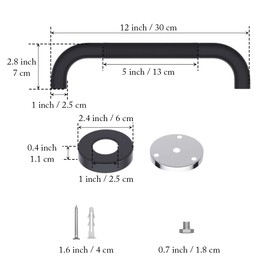 12 Inch Shower Grab Bar Oil Rubbed Black, Munzong Anti Slip Bathroom Grab Bar, Knurled Bathroom Balance Bar, Safety Hand Rail Support Handicap Elderly Injury Senior Assist Bath Handle