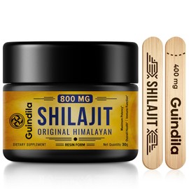 Guindila 800mg Shilajit Supplement-Shilajit Pure Himalayan Organic Shilajit Resin with Maximum Potency,Original from Himalayan with 85+Trace Minerals& Fulvic Acid for Focus& Energy,Immunity,30 Grams