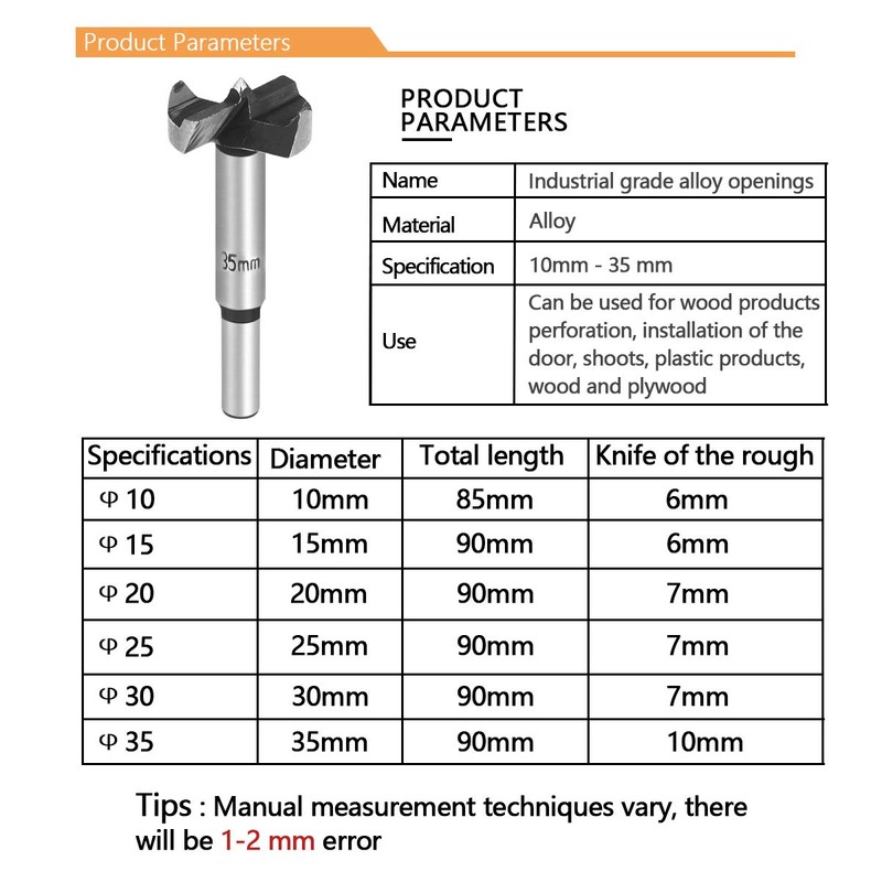 Flintronic dowel drill bits, wood drill bits, Forstner drill bits,