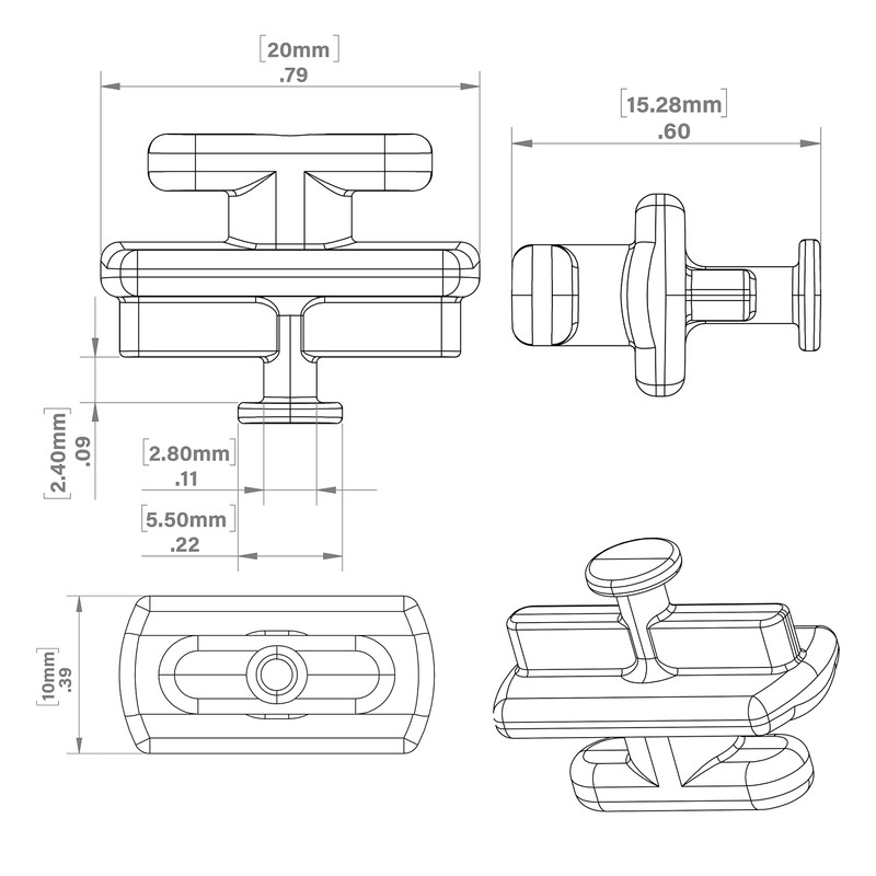 Legrand OnQ AC1051-RCKH-4 Ratchet Keyhole Post Clip, Red
