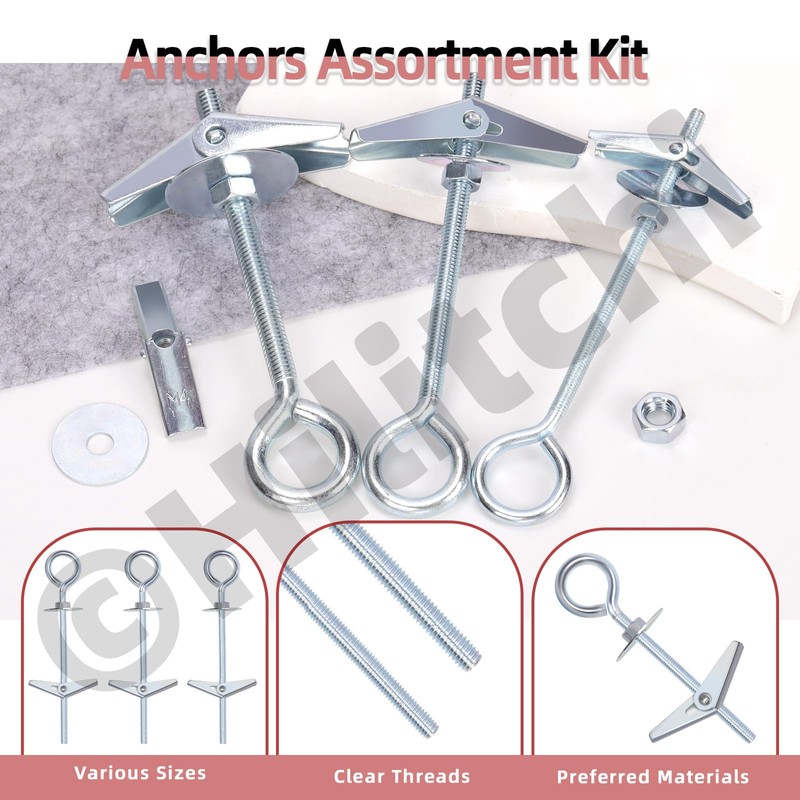 Hilitchi 15Pcs M5 O-Shaped Toggle Bolts and Wing Nut Kit