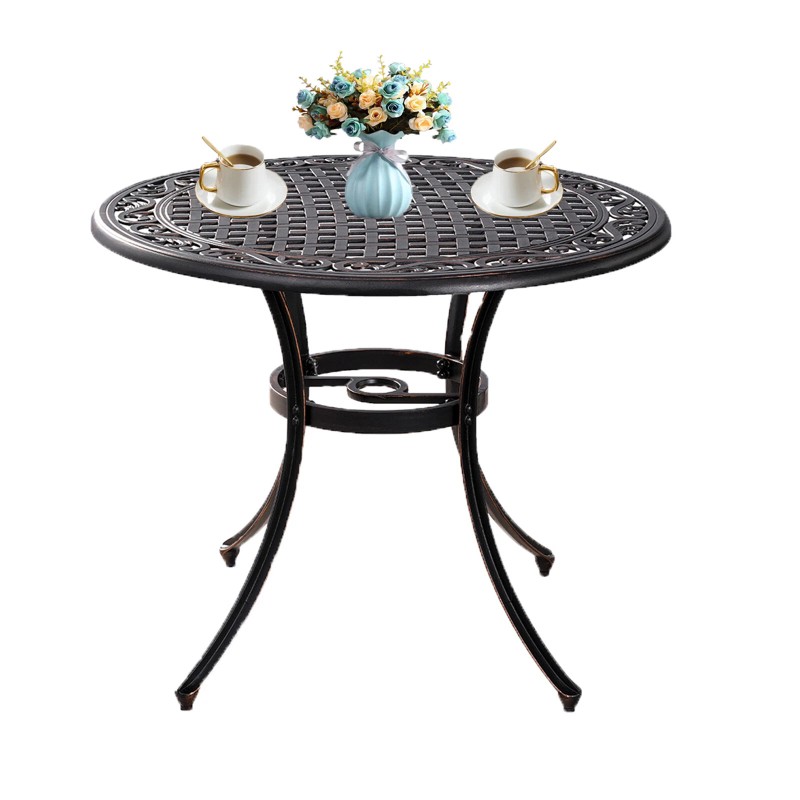 Table 35.5 " Patio Dining Table ,Cast Aluminum Round Patio