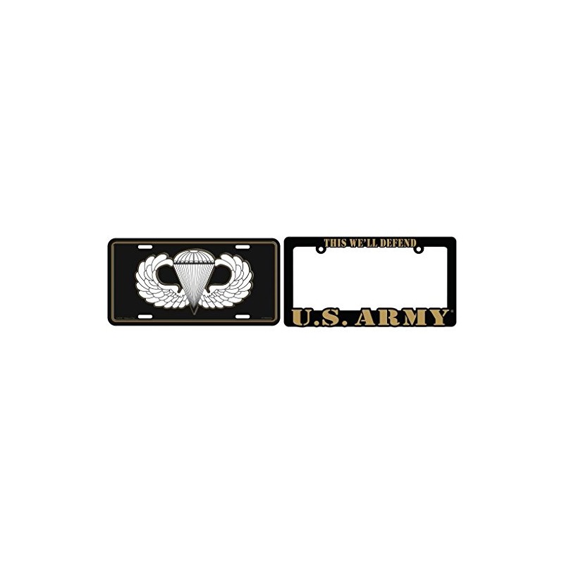 U.S. Army Airborne License Plate with Frame