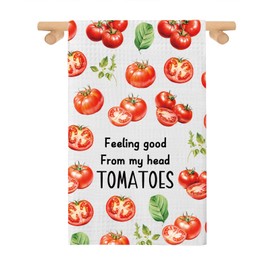 Lustiges Tomaten-Küchentuch, Tomatenliebhaber, Geschenk, Tomaten-Thema, Geschirrtuch, Koch, Geschenk, Feeling Good From My Head Tomato (Feeling Good T 2UK)