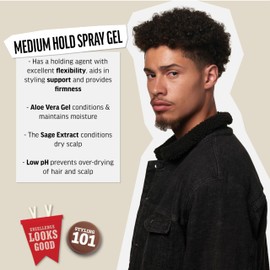 American Crew Medium Hold Spray Gel, Hair Styling Gift for Him, 8.4 fl oz