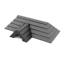 Steinchenshop Roof truss made of 86 clamping blocks, slopes roof tiles in dark bluish grey, compatible with the market leader (dark grey)