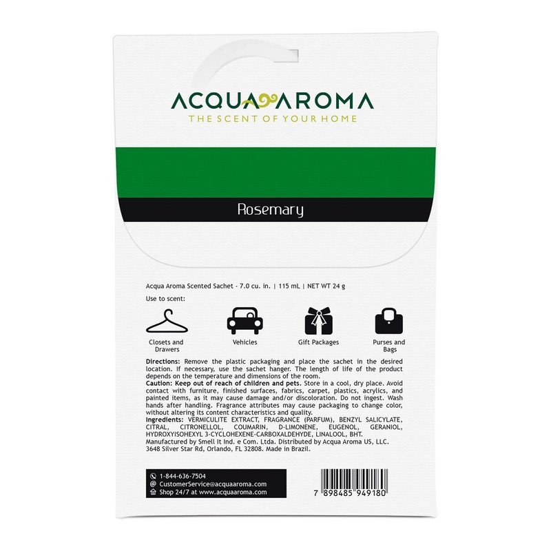 Acqua Aroma Rosemary Scented Sachet 7.0 cu. in. (115mL/24g) -